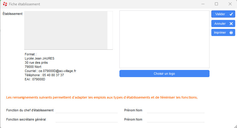 Création établissement