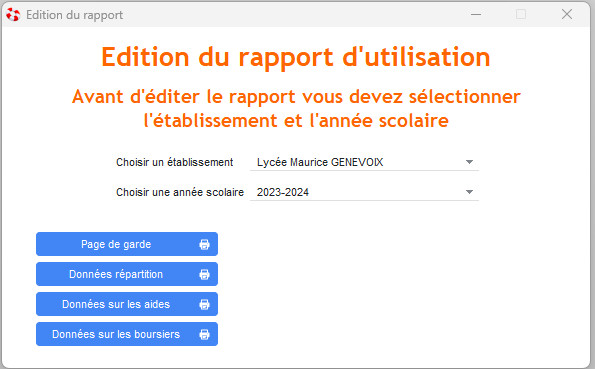 Edition du rapport